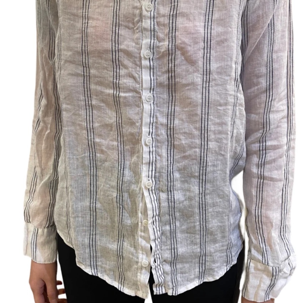 CP Shades 100% Linen Romy Linen Yarndye Blouse M